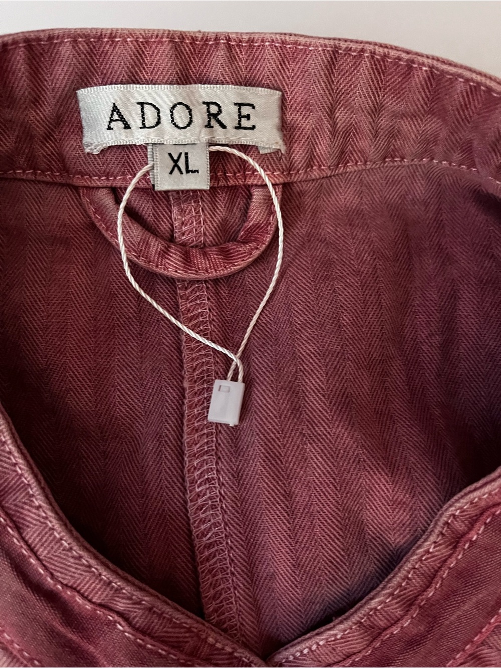 Adore Dusty Rose Cotton Herringbone Pleated Peplum Jacket XL - Picture 4 of 5